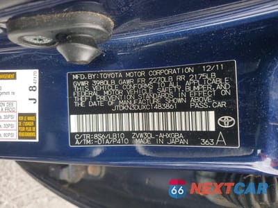 Zdjęcie 12 z 12 samochodu: 2012 TOYOTA PRIUS FOUR VIN:JTDKN3DUXC1483861 - miniatura