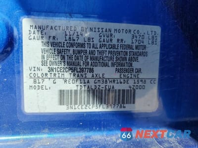 Zdjęcie 13 z 13 samochodu: 2015 NISSAN VERSA NOTE SV VIN:3N1CE2CP5FL397786 - miniatura