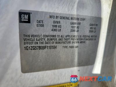 Zdjęcie 13 z 13 samochodu: 2009 CHEVROLET MALIBU LS VIN:1G1ZG57B09F110184 - miniatura
