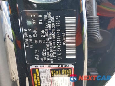 Zdjęcie 12 z 12 samochodu: 2022 KIA K5 EX VIN:5XXG34J26NG147376 - miniatura