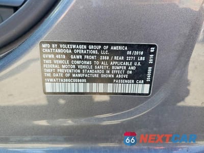 Zdjęcie 13 z 13 samochodu: 2016 VOLKSWAGEN PASSAT S VIN:1VWAT7A36GC059895 - miniatura