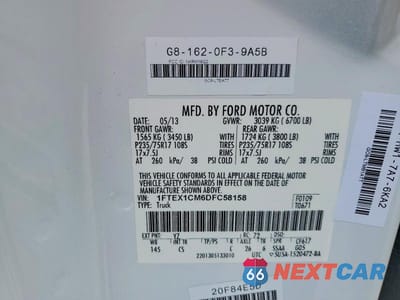 Zdjęcie 12 z 12 samochodu: 2013 FORD F150 SUPER CAB VIN:1FTEX1CM6DFC58158 - miniatura