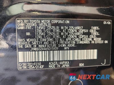 Zdjęcie 13 z 13 samochodu: 2006 TOYOTA RAV4 BASE VIN:JTMBD33V465015909 - miniatura