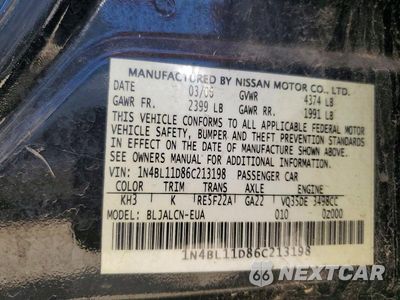 Zdjęcie 12 z 12 samochodu: 2006 NISSAN ALTIMA 3.5 SE VIN:1N4BL11D86C213198 - miniatura