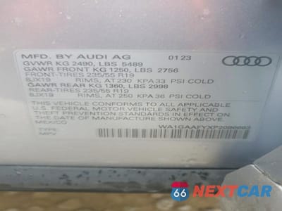 Zdjęcie 13 z 13 samochodu: 2023 AUDI Q5 PREMIUM 45 VIN:WA1GAAFYXP2096663 - miniatura