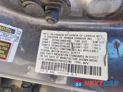 Zdjęcie 13 z 13 samochodu: 2013 HONDA CR-V EXL VIN:2HKRM3H77DH523782 - miniatura