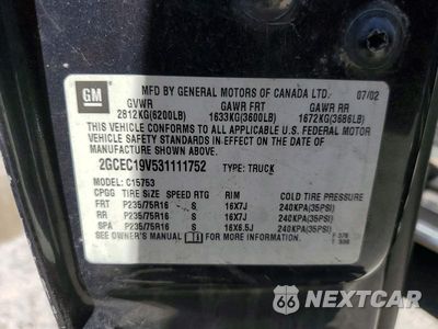 Zdjęcie 13 z 13 samochodu: 2003 CHEVROLET SILVERADO C1500 VIN:2GCEC19V531111752 - miniatura