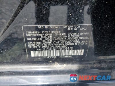 Zdjęcie 12 z 12 samochodu: 2023 SUBARU CROSSTREK LIMITED VIN:JF2GTHNC9PH304478 - miniatura