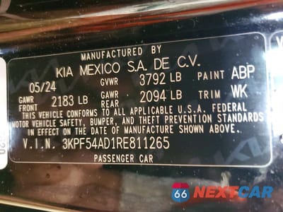 Zdjęcie 13 z 13 samochodu: 2024 KIA FORTE GT LINE VIN:3KPF54AD1RE811265 - miniatura