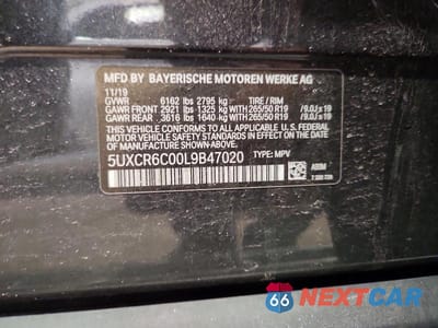 Zdjęcie 13 z 13 samochodu: 2020 BMW X5 XDRIVE40I VIN:5UXCR6C00L9B47020 - miniatura
