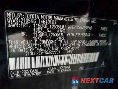 Zdjęcie 13 z 13 samochodu: 2016 TOYOTA RAV4 LIMITED VIN:2T3DFREV1GW522201 - miniatura