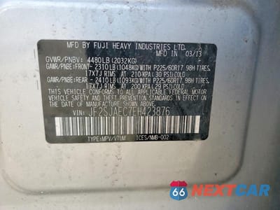 Zdjęcie 12 z 12 samochodu: 2014 SUBARU FORESTER 2.5I PREMIUM VIN:JF2SJAEC7EH423876 - miniatura