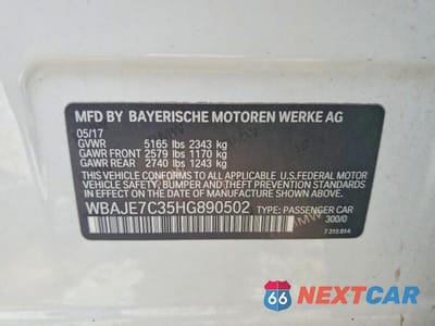 Zdjęcie 12 z 12 samochodu: 2017 BMW 540 XI VIN:WBAJE7C35HG890502 - miniatura