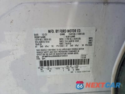 Zdjęcie 13 z 13 samochodu: 2022 FORD EDGE SEL VIN:2FMPK4J96NBA14533 - miniatura