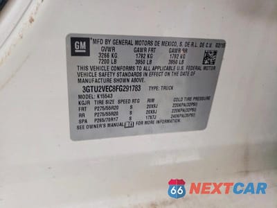 Zdjęcie 13 z 13 samochodu: 2015 GMC SIERRA K1500 SLT VIN:3GTU2VEC8FG291783 - miniatura