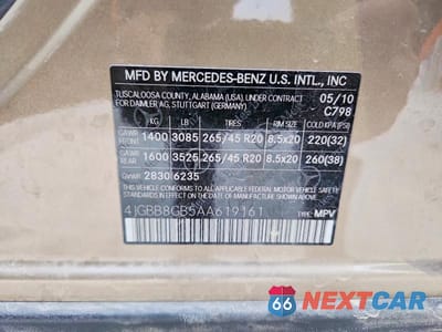 Zdjęcie 13 z 13 samochodu: 2010 MERCEDES-BENZ ML 350 4MATIC VIN:4JGBB8GB5AA619161 - miniatura