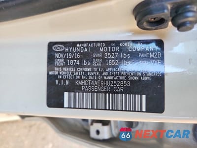 Zdjęcie 12 z 12 samochodu: 2017 HYUNDAI ACCENT SE VIN:KMHCT4AE9HU252853 - miniatura