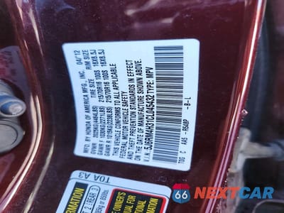 Zdjęcie 14 z 14 samochodu: 2012 HONDA CR-V LX VIN:5J6RM4H31CL045432 - miniatura