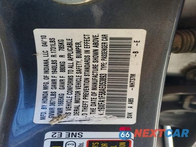 Zdjęcie 12 z 12 samochodu: 2010 HONDA CIVIC LX VIN:19XFA1F58AE053893 - miniatura