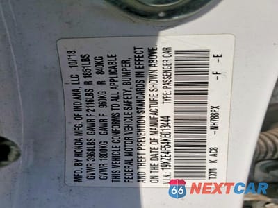 Zdjęcie 13 z 13 samochodu: 2019 HONDA INSIGHT EX VIN:19XZE4F54KE013444 - miniatura