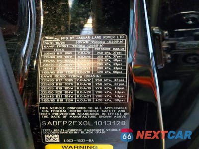 Zdjęcie 13 z 13 samochodu: 2020 JAGUAR E-PACE SE VIN:SADFP2FX0L1013128 - miniatura