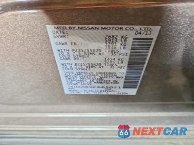 Zdjęcie 13 z 13 samochodu: 2013 NISSAN PATHFINDER S VIN:5N1AR2MN5DC665021 - miniatura