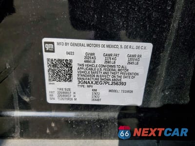 Zdjęcie 13 z 13 samochodu: 2023 CHEVROLET EQUINOX LT VIN:3GNAXJEG7PL256393 - miniatura