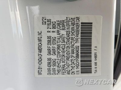 Zdjęcie 12 z 12 samochodu: 2021 HONDA ACCORD EXL VIN:1HGCV1F58MA040352 - miniatura