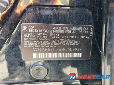 Zdjęcie 12 z 12 samochodu: 2011 BMW 535 I VIN:WBAFR7C56BC603937 - miniatura