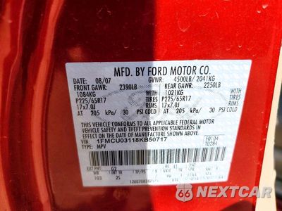 Zdjęcie 12 z 12 samochodu: 2008 FORD ESCAPE XLT VIN:1FMCU03118KB50717 - miniatura