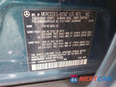 Zdjęcie 12 z 12 samochodu: 1999 MERCEDES-BENZ ML 320 VIN:4JGAB54E4XA100703 - miniatura