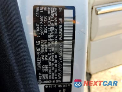 Zdjęcie 12 z 12 samochodu: 1998 MERCEDES-BENZ E-CLASS E320 CDI (W) VIN:WDBJF65F9WA653284 - miniatura