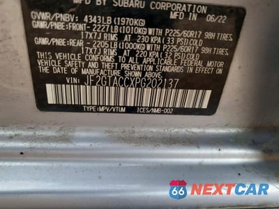 Zdjęcie 12 z 12 samochodu: 2023 SUBARU CROSSTREK PREMIUM VIN:JF2GTACCXPG202137 - miniatura