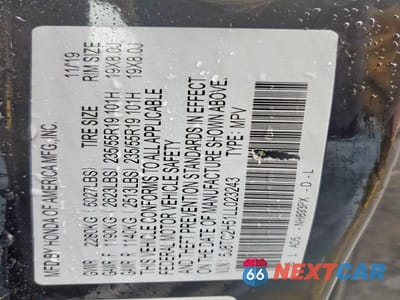 Zdjęcie 13 z 13 samochodu: 2020 ACURA RDX TECHNOLOGY VIN:5J8TC2H51LL023243 - miniatura