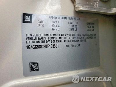 Zdjęcie 13 z 13 samochodu: 2011 BUICK LACROSSE CXL VIN:1G4GC5GD8BF103531 - miniatura