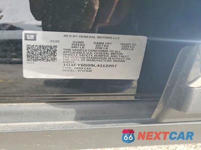 Zdjęcie 12 z 12 samochodu: 2020 CHEVROLET BOLT EV LT VIN:1G1FY6S09L4112207 - miniatura