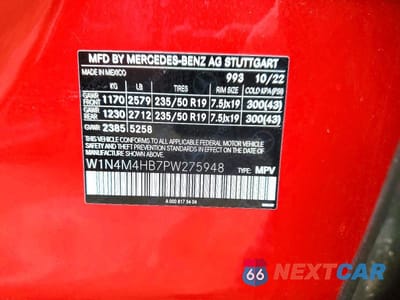 Zdjęcie 13 z 13 samochodu: 2023 MERCEDES-BENZ GLB 250 4MATIC VIN:W1N4M4HB7PW275948 - miniatura