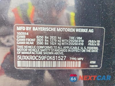 Zdjęcie 12 z 12 samochodu: 2015 BMW X5 XDRIVE35I VIN:5UXKR0C59F0K61527 - miniatura