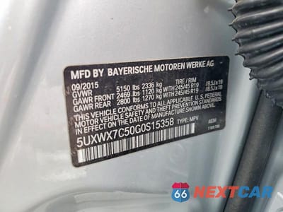 Zdjęcie 14 z 14 samochodu: 2016 BMW X3 XDRIVE35I VIN:5UXWX7C50G0S15358 - miniatura