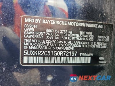 Zdjęcie 13 z 13 samochodu: 2016 BMW X5 SDRIVE35I VIN:5UXKR2C51G0R72197 - miniatura