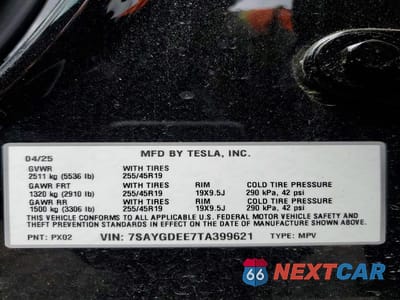 Zdjęcie 14 z 14 samochodu: 2026 TESLA MODEL Y VIN:7SAYGDEE7TA399621 - miniatura