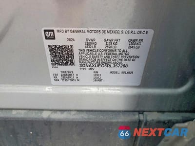 Zdjęcie 13 z 13 samochodu: 2024 CHEVROLET EQUINOX LT VIN:3GNAXUEG5RL357288 - miniatura