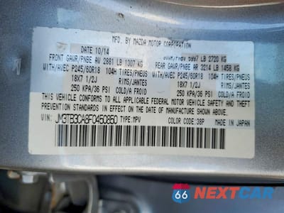 Zdjęcie 13 z 13 samochodu: 2015 MAZDA CX-9 TOURING VIN:JM3TB3CA8F0450850 - miniatura