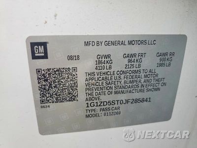 Zdjęcie 12 z 12 samochodu: 2018 CHEVROLET MALIBU LT VIN:1G1ZD5ST0JF285841 - miniatura