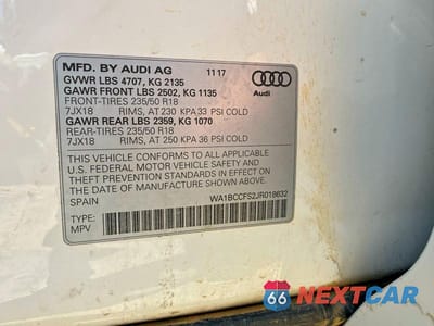 Zdjęcie 10 z 13 samochodu: 2018 AUDI Q3 PREMIUM VIN:WA1BCCFS2JR018632 - miniatura