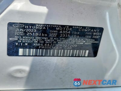 Zdjęcie 12 z 12 samochodu: 2023 HYUNDAI SONATA SEL PLUS VIN:KMHL44J23PA327209 - miniatura
