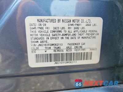 Zdjęcie 12 z 12 samochodu: 2009 INFINITI G37 VIN:JNKCV61F09M362113 - miniatura