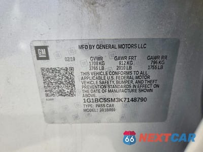 Zdjęcie 12 z 12 samochodu: 2019 CHEVROLET CRUZE LS VIN:1G1BC5SM3K7148790 - miniatura