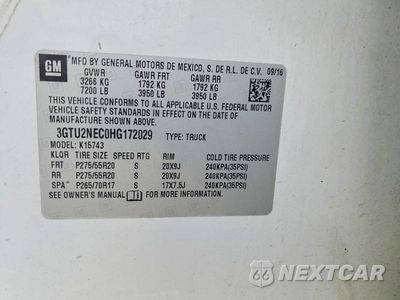 Zdjęcie 12 z 12 samochodu: 2017 GMC SIERRA K1500 SLT VIN:3GTU2NEC0HG172029 - miniatura
