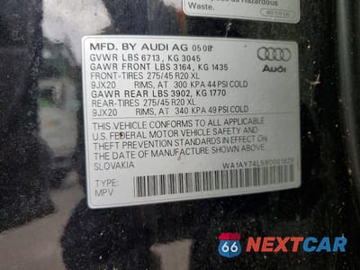 Zdjęcie 13 z 13 samochodu: 2009 AUDI Q7 3.6 QUATTRO VIN:WA1AY74L59D001929 - miniatura